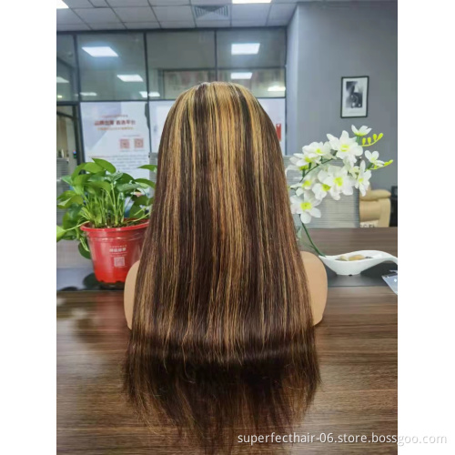 Hot Selling 150% Density Human Hair wig Transparent Lace Front Brazilian Hair with Straight Natural Color Wigs